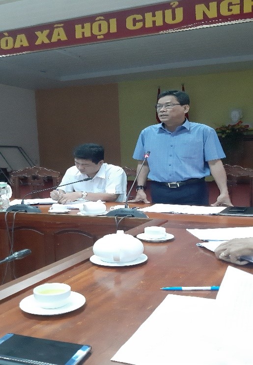 &Ocirc;ng Trần Văn H&ugrave;ng- Gi&aacute;m đốc sở T&agrave;i nguy&ecirc;n v&agrave; M&ocirc;i trường ph&aacute;t biểu kết luận tại hội nghị