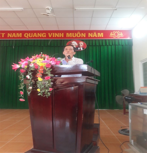 Đại diện l&atilde;nh đạo x&atilde; T&acirc;n An, x&atilde; Phương Thạnh ph&aacute;t biểu chỉ đạo